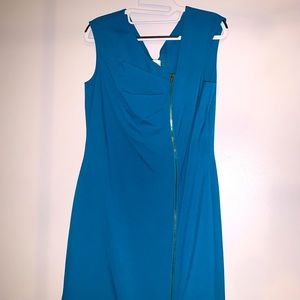 Asymmetrical teal formal dress